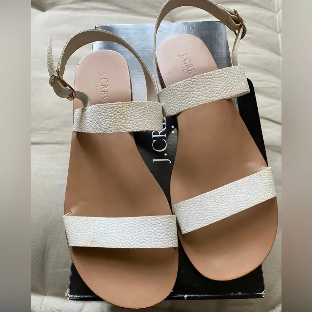 J Crew two strap white sling back sandals - Picture 3 of 4